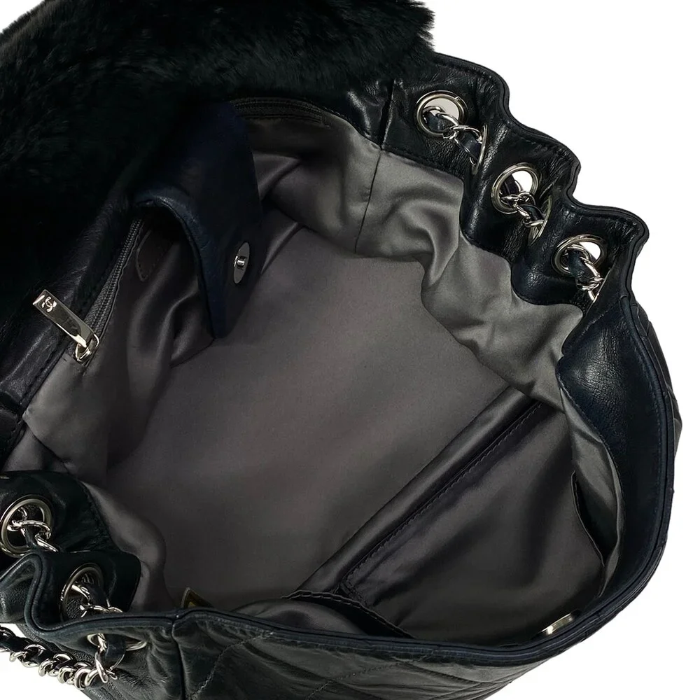 Chanel Matelasse Shoulder Bag Lambskin Fur